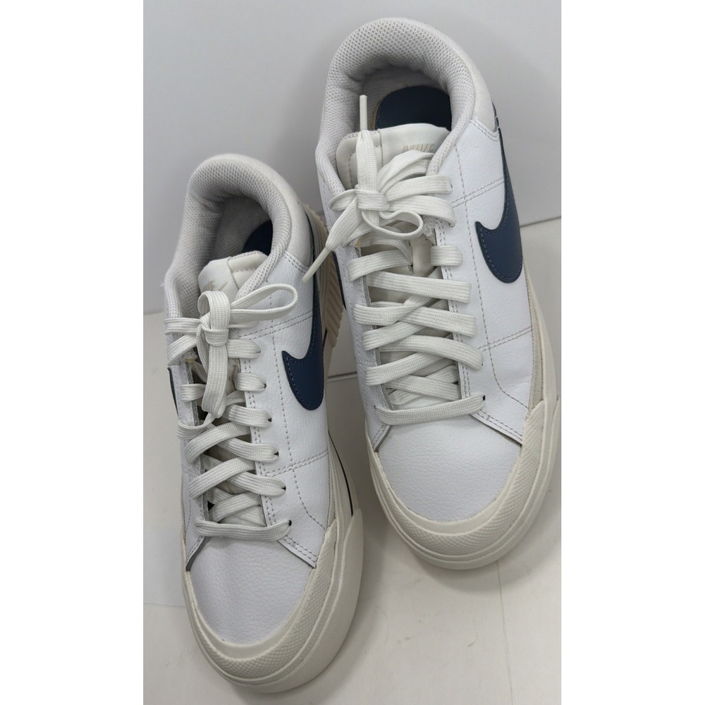 Size 9 - Nike Court Legacy Lift White Diffused Blue Platform Sneakers DM7590-104 - Picture 15 of 16